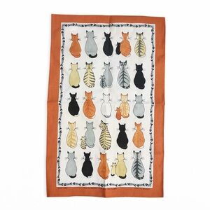 CATS in Waiting Irish Linen TEA TOWEL Ulster Weavers Ireland Cottage Core